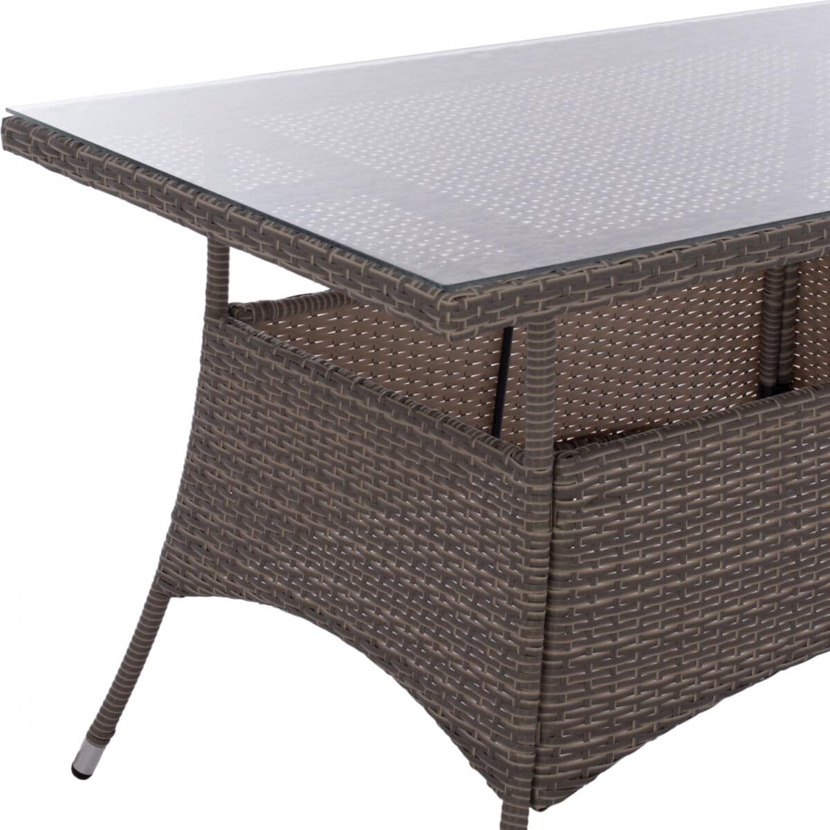 ΤΡΑΠΕΖΙ ΜΕΤΑΛΛΙΚΟ MILITARY RATTAN ΓΚΡΙ HM5141.31 120x70x75Υ εκ. - Image 4