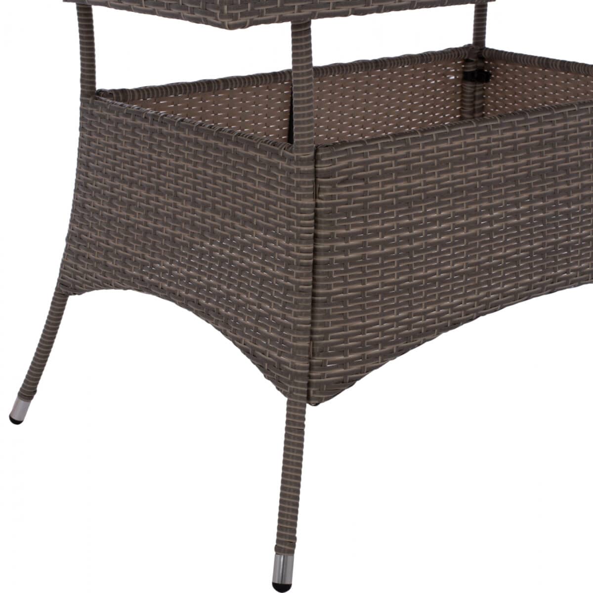 ΤΡΑΠΕΖΙ ΜΕΤΑΛΛΙΚΟ MILITARY RATTAN ΓΚΡΙ HM5141.31 120x70x75Υ εκ. - Image 5