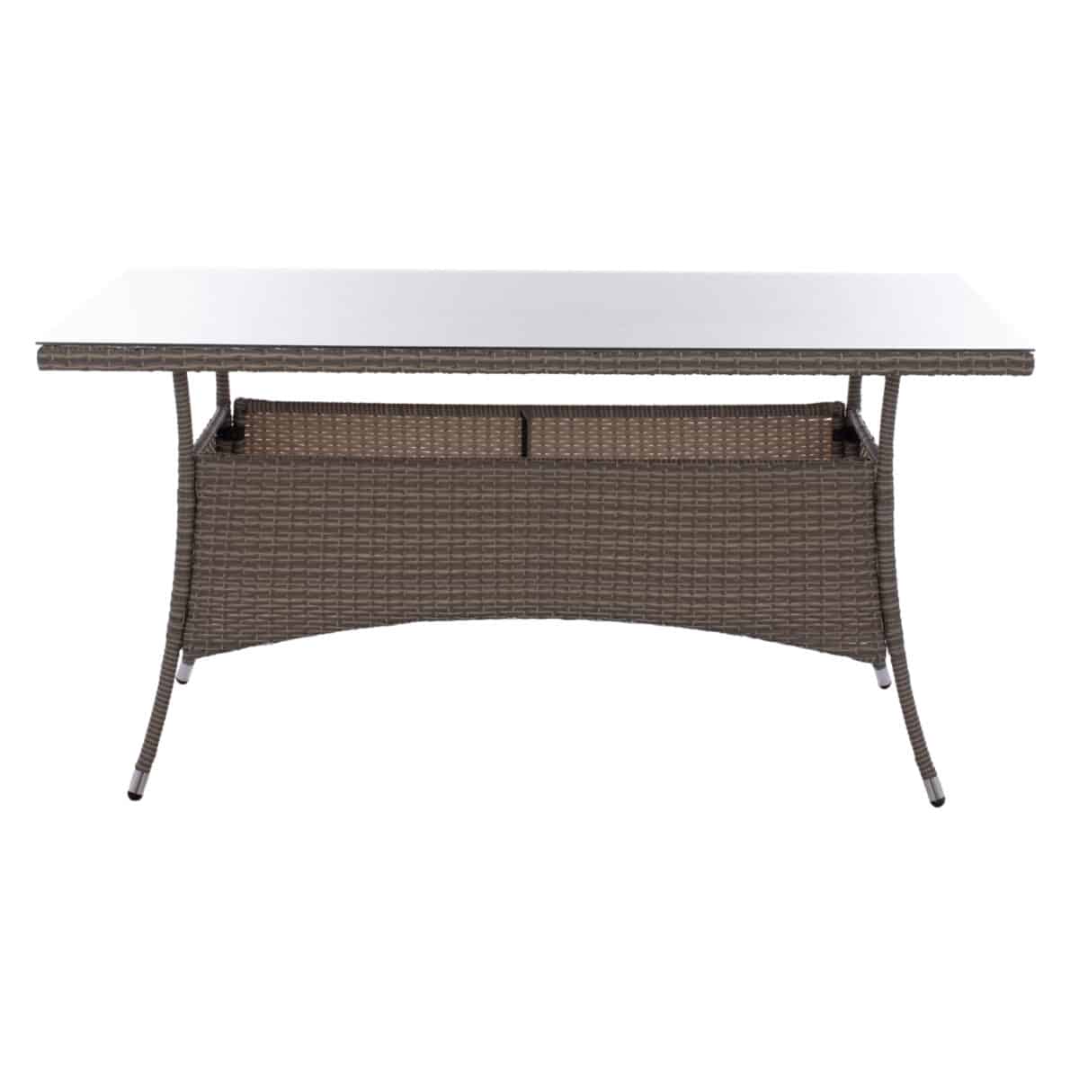 ΤΡΑΠΕΖΙ ΜΕΤΑΛΛΙΚΟ MINSK RATTAN ΓΚΡΙ HM5507.01 150x90x75Υ εκ. - Image 3