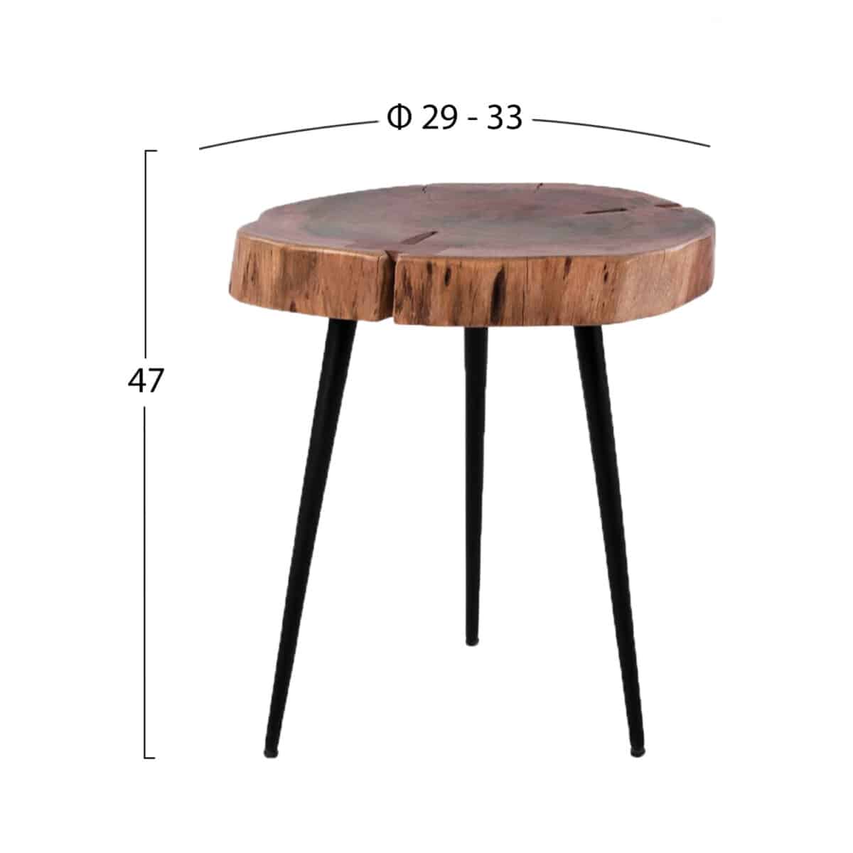 ΤΡΑΠΕΖΙ ΣΑΛΟΝΙΟΥ ΒΟΗΘΗΤΙΚΟ PAXTON ΑΠΟ ΜΑΣΙΦ ΞΥΛΟ ΑΚΑΚΙΑΣ Φ29-33x47Υεκ. HM8369.11 - Image 2