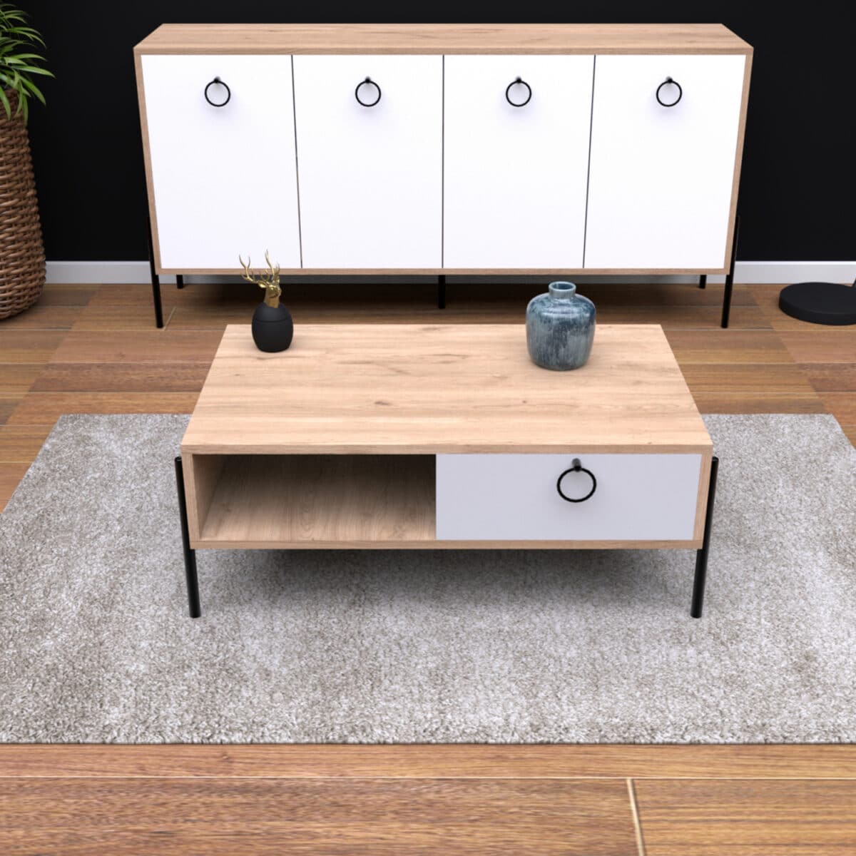 ΤΡΑΠΕΖΙ ΣΑΛΟΝΙΟΥ SONAMA ΛΕΥΚΟ HM9247.01 90x56x37,6 εκ. - Image 3