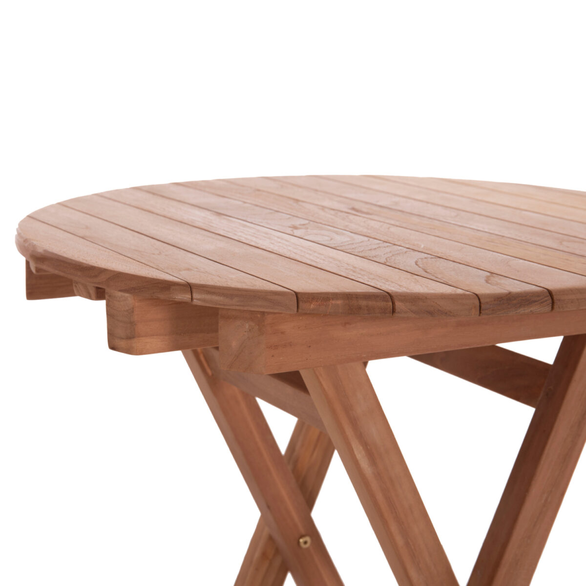 ΤΡΑΠΕΖΙ ΣΚΗΝΟΘΕΤΗ ΣΤΡΟΓΓΥΛΟ HEIDEL HM18120 ΞΥΛΟ TEAK--ΦΥΣΙΚΟ Φ60x75Υεκ. - Image 8