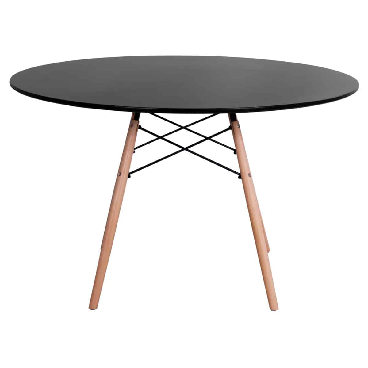 ΤΡΑΠΕΖΙ MINIMAL ΣΤΡΟΓΓΥΛΟ HM8454.02 MDF ΣΕ ΜΑΥΡΟ-ΠΟΔΙΑ ΟΞΙΑΣ ΣΕ ΦΥΣΙΚΟ Φ120Χ74Υεκ. - Image 3