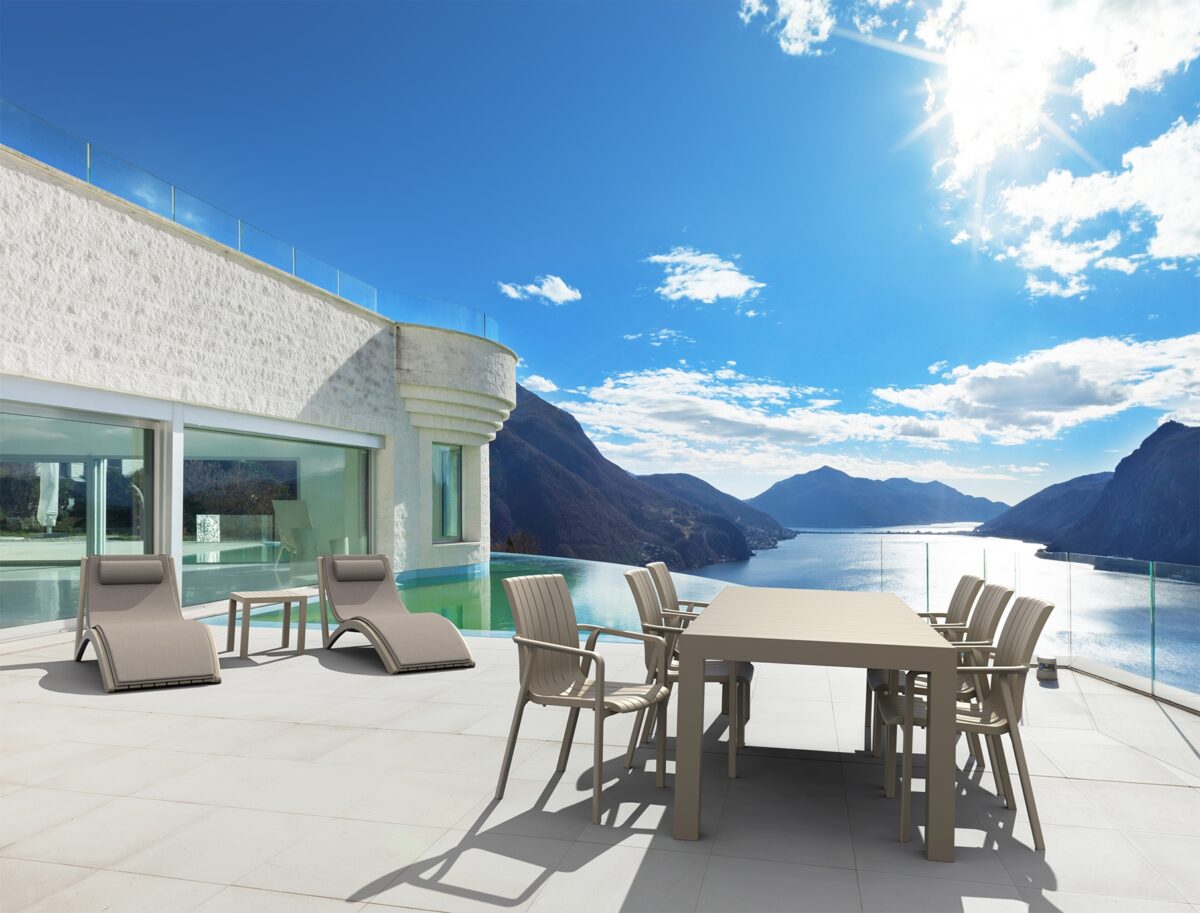 VEGAS TAUPE 100X180/220Χ75εκ. ΕΠΕΚΤ.ΤΡΑΠΕΖΙ ΠΟΛ/ΝΙΟΥ - Image 3