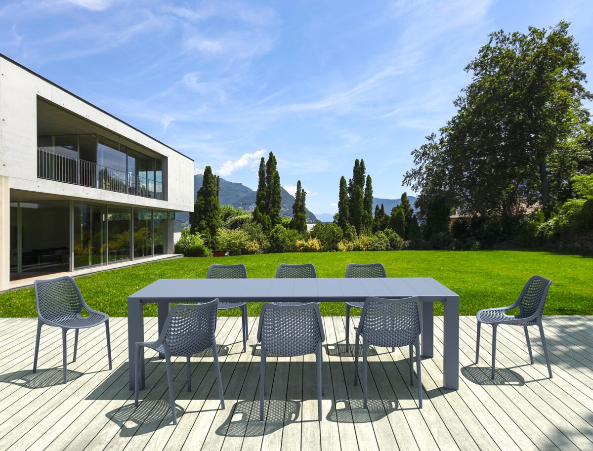 0009067 Σετ Τραπεζαρίας 9τμχ Vegas Air Dark Grey 100X260/300Χ75εκ. - Image 1