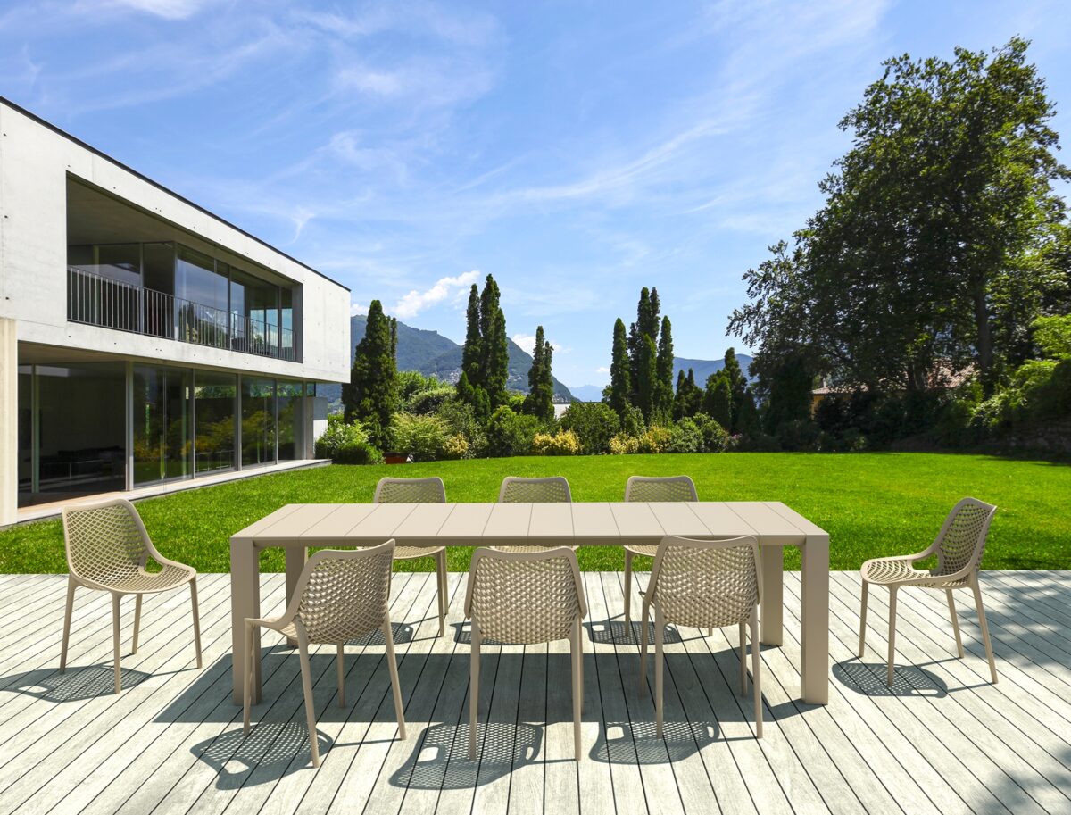 Σετ Τραπεζαρίας 9τμχ Vegas Air Dark Grey 100X260/300Χ75εκ. - Image 2