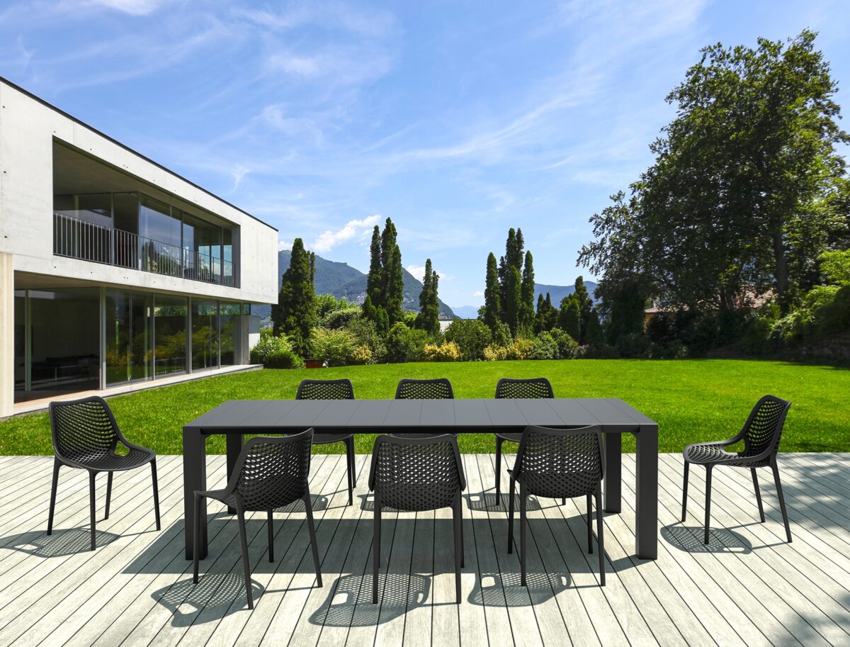 Σετ Τραπεζαρίας 9τμχ Vegas Air Dark Grey 100X260/300Χ75εκ. - Image 3