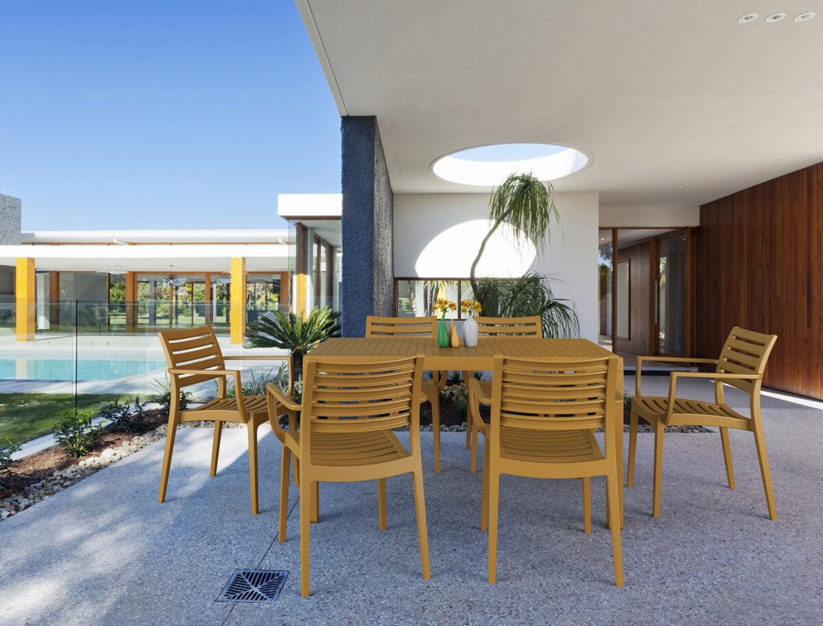 Σετ Τραπεζαρίας 7τμχ Ares Artemis Black 140Χ80Χ75εκ. - Image 2