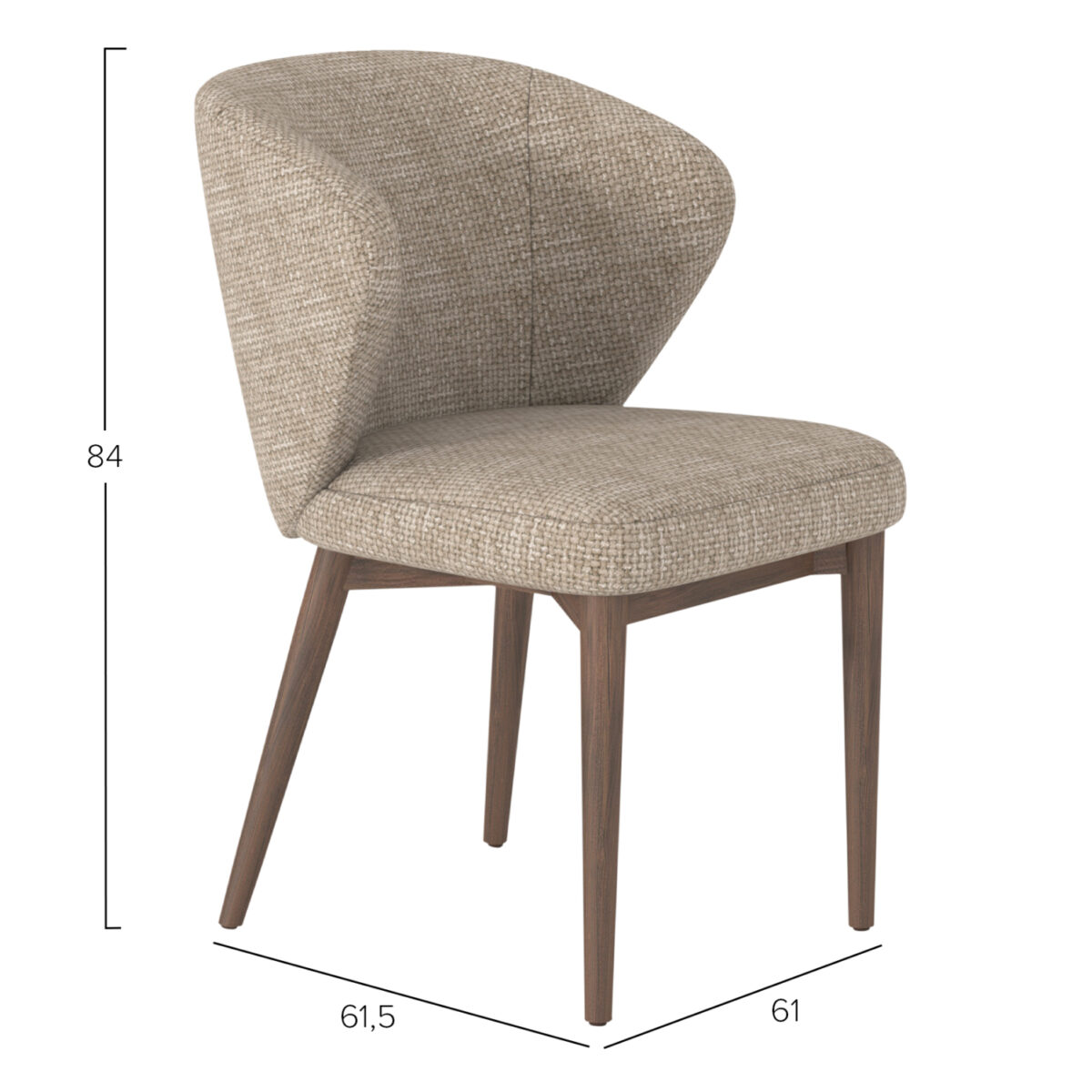 Καρέκλα Τραπεζαρίας Swaive SM18105.01 ύφασμα Καφέ-Πόδια Φράξινου 58x62x82Υεκ. - Image 2