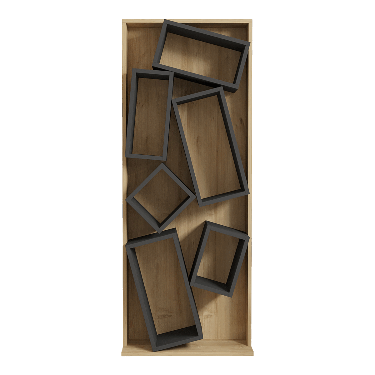 120-000395-3 Βιβλιοθήκη Jamey  φυσικό-ανθρακί 60x24x153,6εκ - Image 7