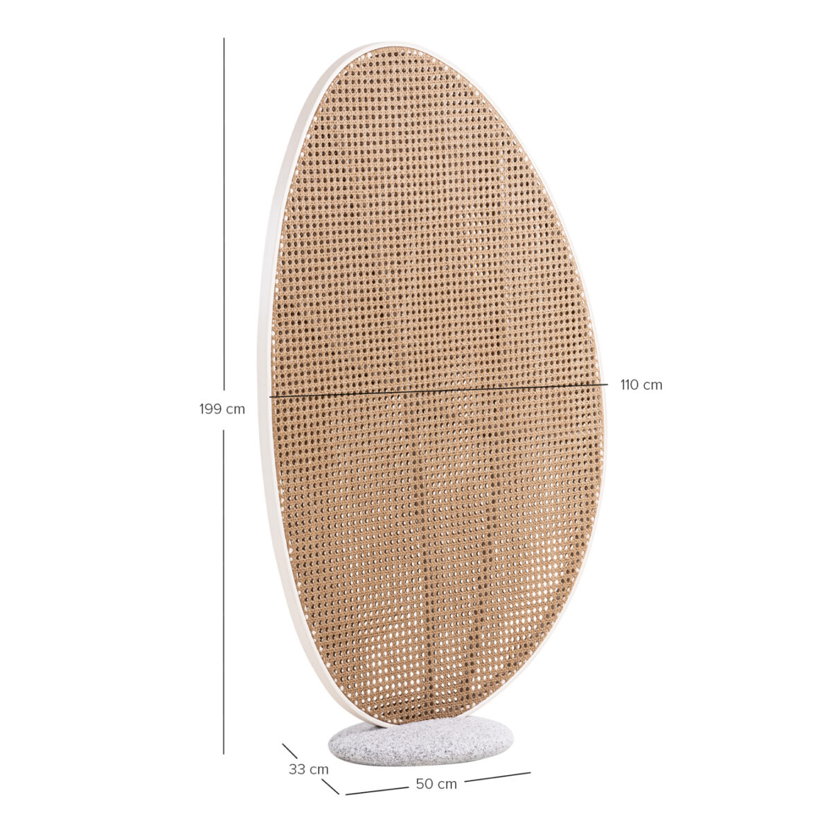 ΠΑΡΑΒΑΝ ΑΛΟΥΜΙΝΙΟΥ KOMORABI (L) SM6180.01 ΕΚΡΟΥ ΣΚΕΛΕΤΟΣ-WICKER ΜΠΕΖ 106,5x4x195,5Υεκ - Image 3