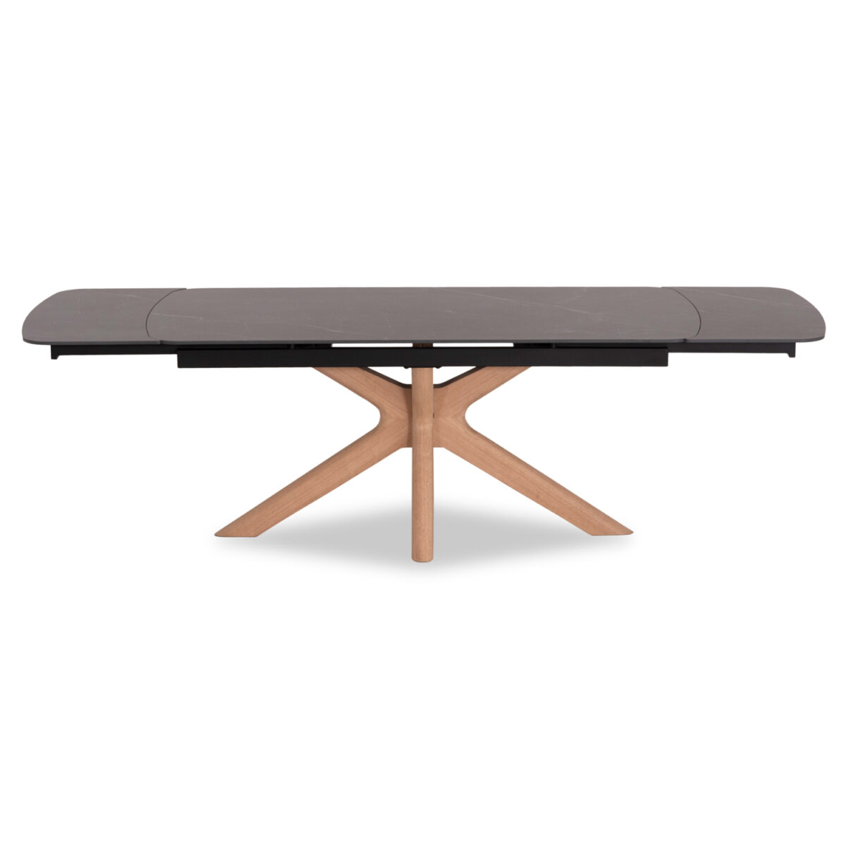 ΤΡΑΠΕΖΙ ΕΠΕΚΤΕΙΝΟΜΕΝΟ HORIZON SM18091.02 ΚΕΡΑΜΙΚΟ TOP-ΠΟΔΙΑ ΣΗΜΥΔΑ ΜΕ ΦΡΑΞΙΝΟ 180x90εκ - Image 3