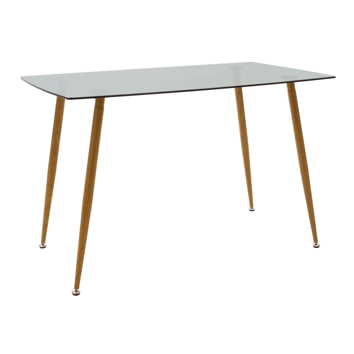 200-001187-4 Τραπεζαρία Chloe-Aurora I  σετ 5τεμ γυάλινο 8χιλ ανθρακί - πόδι φυσικό-μαυρη απόχρωση 120x70x75εκ - Image 9