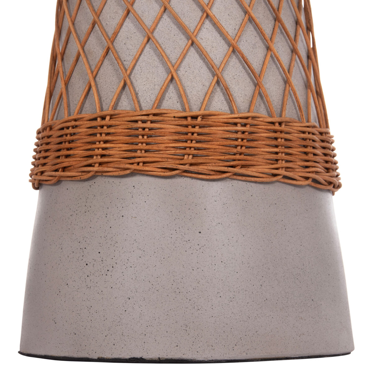 ΒΟΗΘΗΤΙΚΟ ΤΡΑΠΕΖΙ ΣΤΡΟΓΓΥΛΟ DELIA HM18167.03 FIBER CEMENT ΓΚΡΙ & RATTAN Φ40x45Υεκ - Image 10