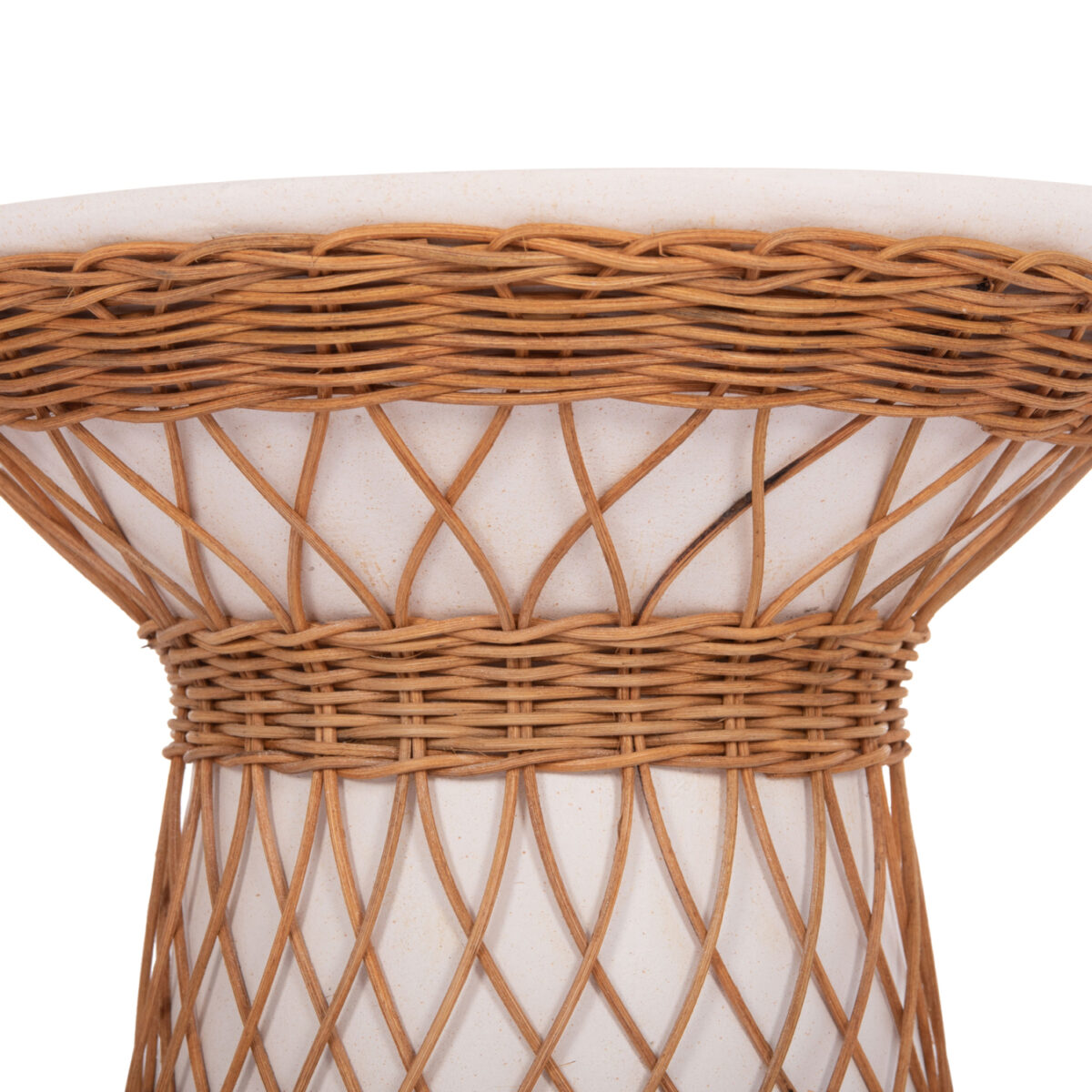 boithitiko-trapezi-stroggylo-fb91816702-4 ΒΟΗΘΗΤΙΚΟ ΤΡΑΠΕΖΙ ΣΤΡΟΓΓΥΛΟ DELIA HM18167.02 FIBER CEMENT ΛΕΥΚΟ & RATTAN Φ40x45Υεκ - Image 5