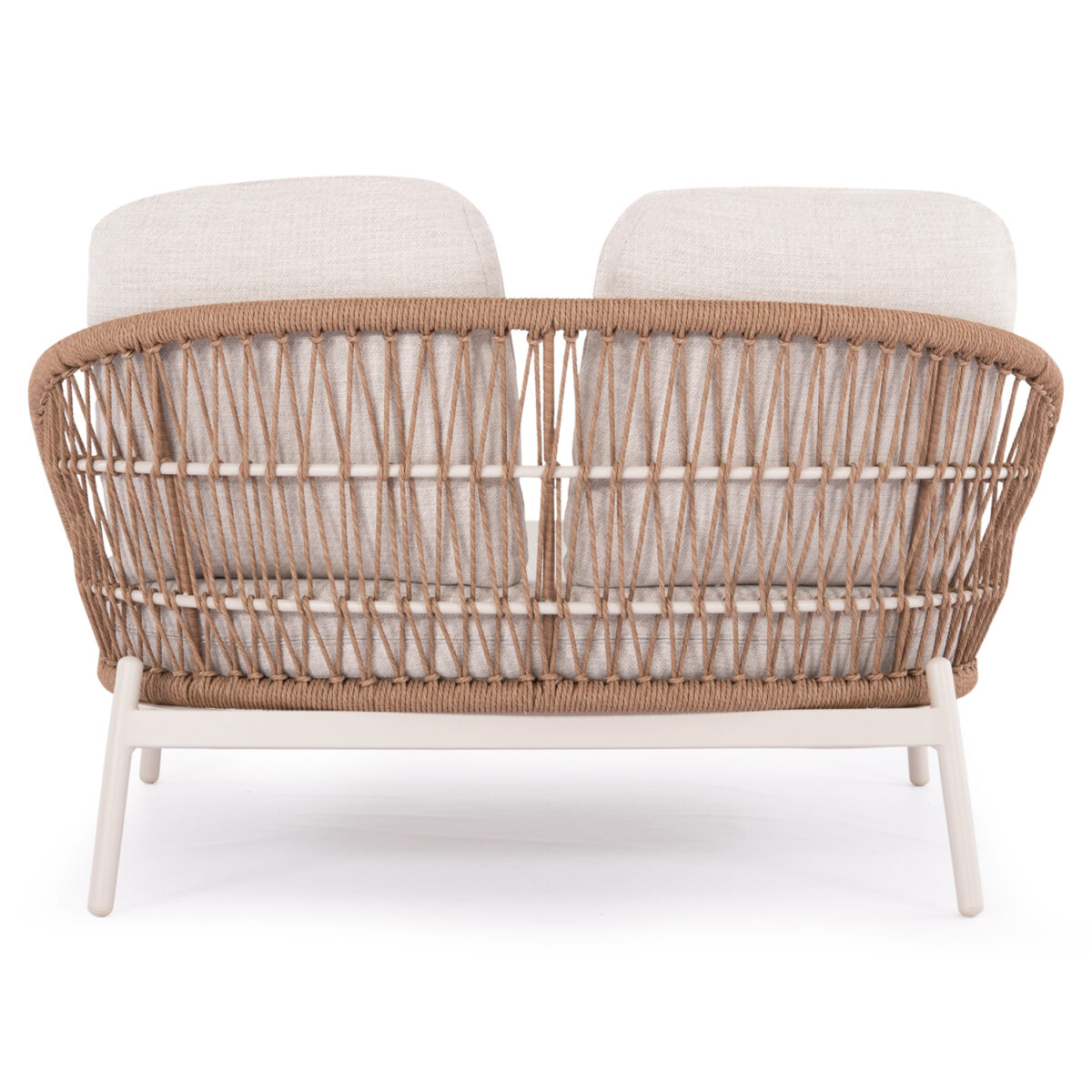 DAYBED 2ΘΕΣΙΟ QUANTUM SM6172 ΕΚΡΟΥ ΑΛΟΥΜΙΝΙΟ & ΥΦΑΣΜΑ-P.E.WICKER ΜΠΕΖ 162x148x81-97Υεκ - Image 6