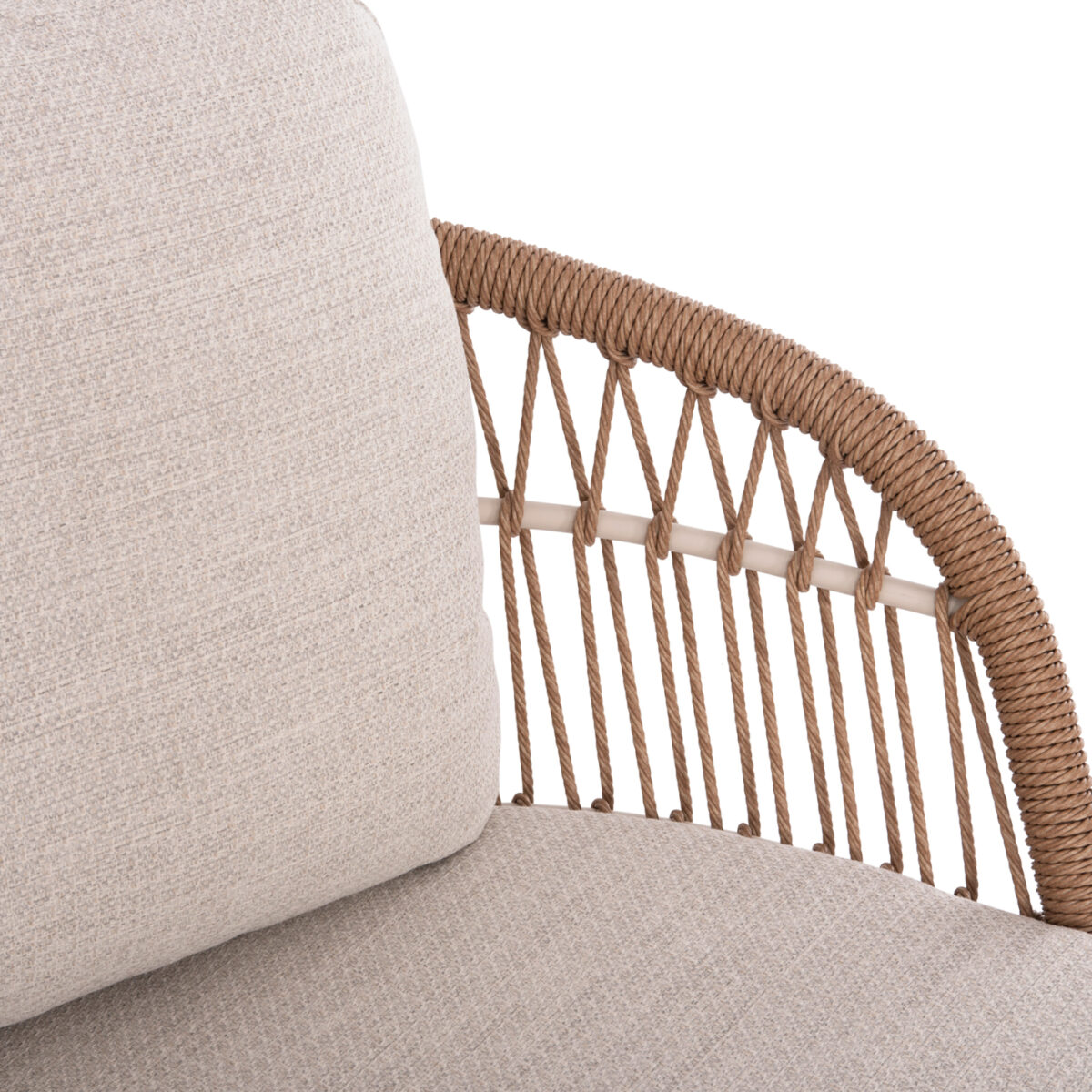 DAYBED 2ΘΕΣΙΟ QUANTUM SM6172 ΕΚΡΟΥ ΑΛΟΥΜΙΝΙΟ & ΥΦΑΣΜΑ-P.E.WICKER ΜΠΕΖ 162x148x81-97Υεκ - Image 7