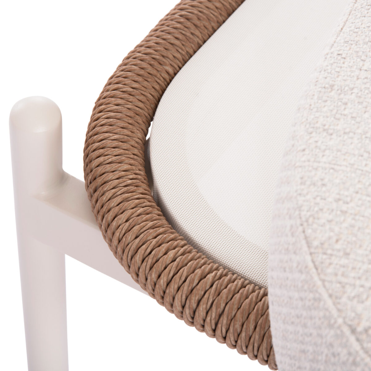 DAYBED 2ΘΕΣΙΟ QUANTUM SM6172 ΕΚΡΟΥ ΑΛΟΥΜΙΝΙΟ & ΥΦΑΣΜΑ-P.E.WICKER ΜΠΕΖ 162x148x81-97Υεκ - Image 8