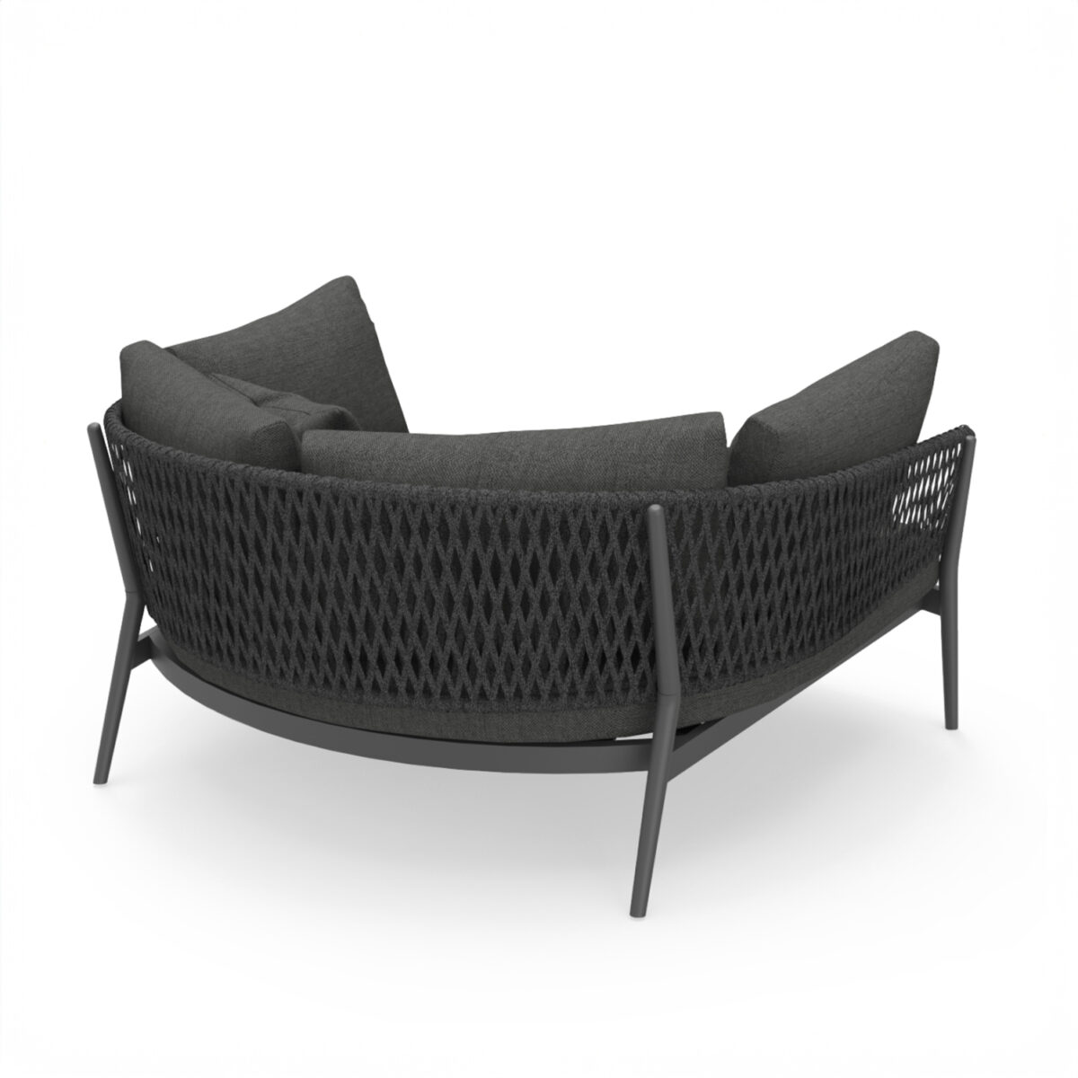 DAYBED 2ΘΕΣΙΟ ΣΕΙΡΑ CAMELLIA SM6217.01 ΣΚΟΥΡΟ ΓΚΡΙ ΑΛΟΥΜΙΝΙΟ-P.E.ΣΧΟΙΝΙ-OLEFIN 164x144x70Υεκ. - Image 4