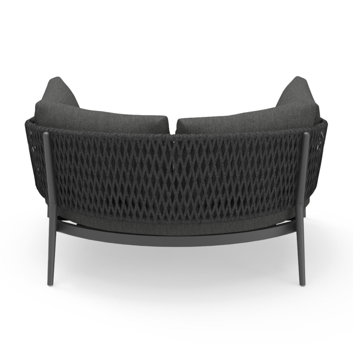 DAYBED 2ΘΕΣΙΟ ΣΕΙΡΑ CAMELLIA SM6217.01 ΣΚΟΥΡΟ ΓΚΡΙ ΑΛΟΥΜΙΝΙΟ-P.E.ΣΧΟΙΝΙ-OLEFIN 164x144x70Υεκ. - Image 5