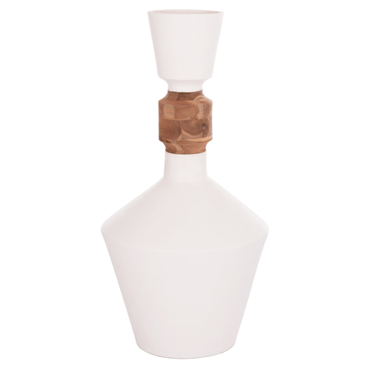 ΔΙΑΚΟΣΜΗΤΙΚΟ ΒΑΖΟ ΔΑΠΕΔΟΥ NEBULA HM4661.02 FIBER CEMENT ΛΕΥΚΟ--ΞΥΛΟ ΤΕΑΚ Φ60x115Υεκ.