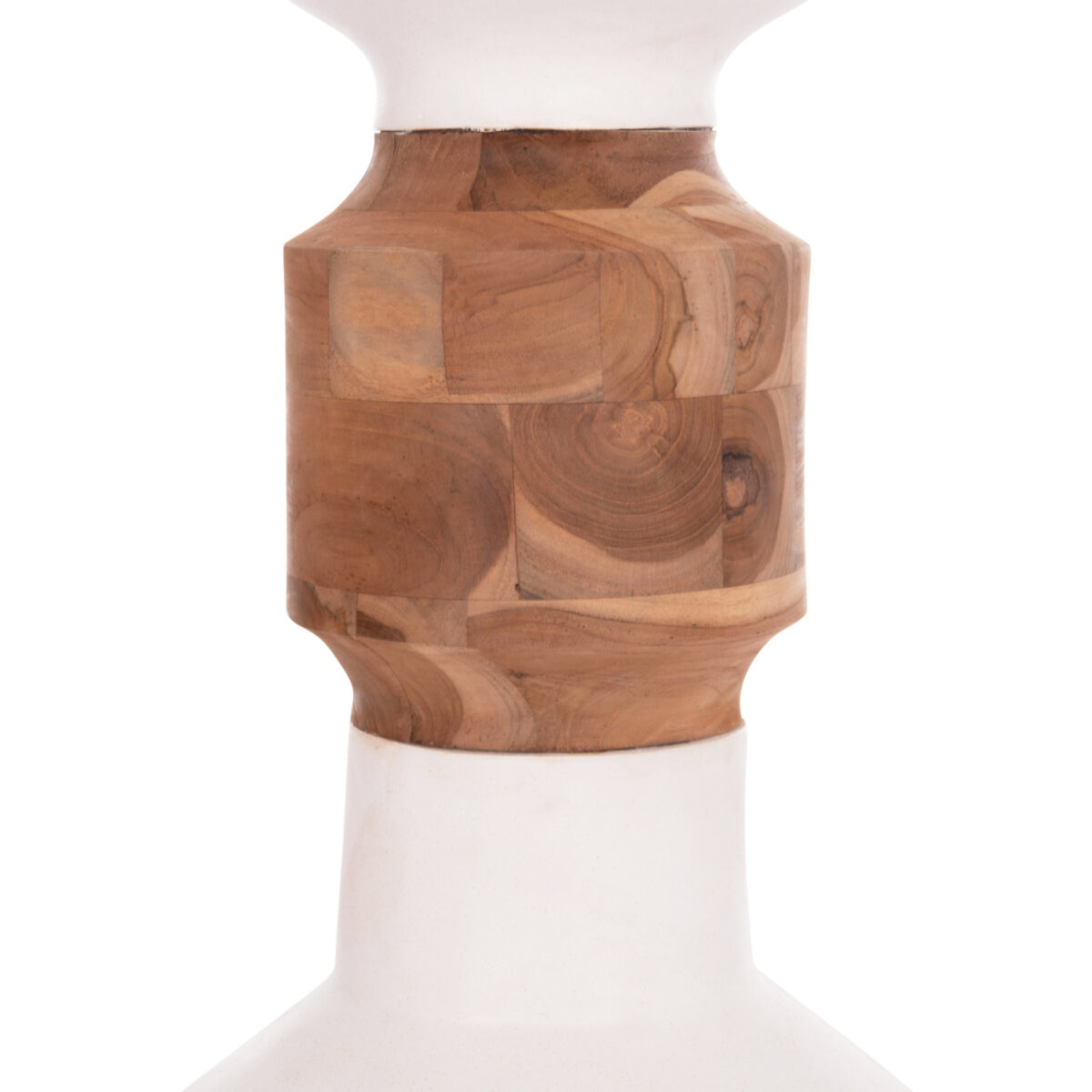 ΔΙΑΚΟΣΜΗΤΙΚΟ ΒΑΖΟ ΔΑΠΕΔΟΥ NEBULA HM4661.02 FIBER CEMENT ΛΕΥΚΟ--ΞΥΛΟ ΤΕΑΚ Φ60x115Υεκ. - Image 4