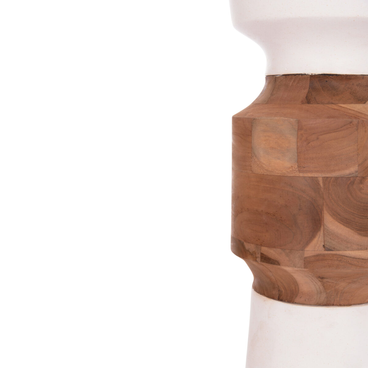 ΔΙΑΚΟΣΜΗΤΙΚΟ ΒΑΖΟ ΔΑΠΕΔΟΥ NEBULA HM4661.02 FIBER CEMENT ΛΕΥΚΟ--ΞΥΛΟ ΤΕΑΚ Φ60x115Υεκ. - Image 7