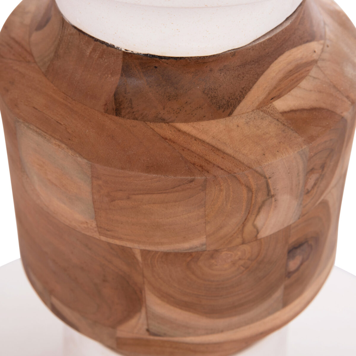 ΔΙΑΚΟΣΜΗΤΙΚΟ ΒΑΖΟ ΔΑΠΕΔΟΥ NEBULA HM4661.02 FIBER CEMENT ΛΕΥΚΟ--ΞΥΛΟ ΤΕΑΚ Φ60x115Υεκ. - Image 9