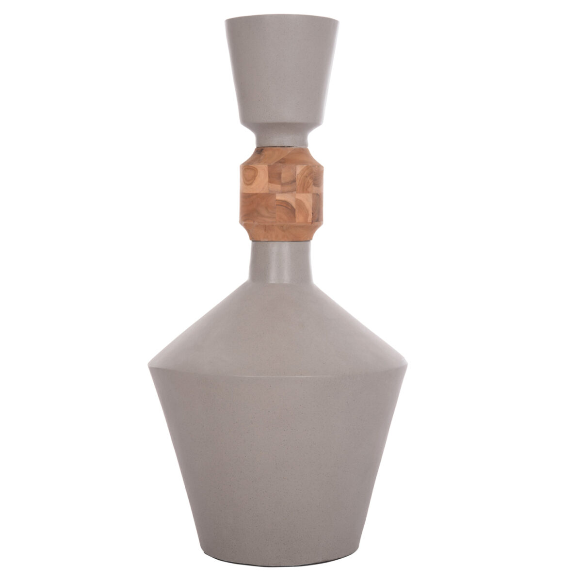 ΔΙΑΚΟΣΜΗΤΙΚΟ ΒΑΖΟ ΔΑΠΕΔΟΥ NEBULA HM4661.03 FIBER CEMENT ΓΚΡΙ--ΞΥΛΟ ΤΕΑΚ Φ60x115Υεκ. - Image 3