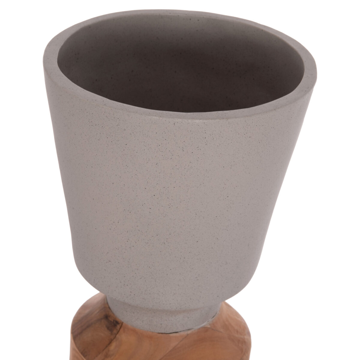 ΔΙΑΚΟΣΜΗΤΙΚΟ ΒΑΖΟ ΔΑΠΕΔΟΥ NEBULA HM4661.03 FIBER CEMENT ΓΚΡΙ--ΞΥΛΟ ΤΕΑΚ Φ60x115Υεκ. - Image 4