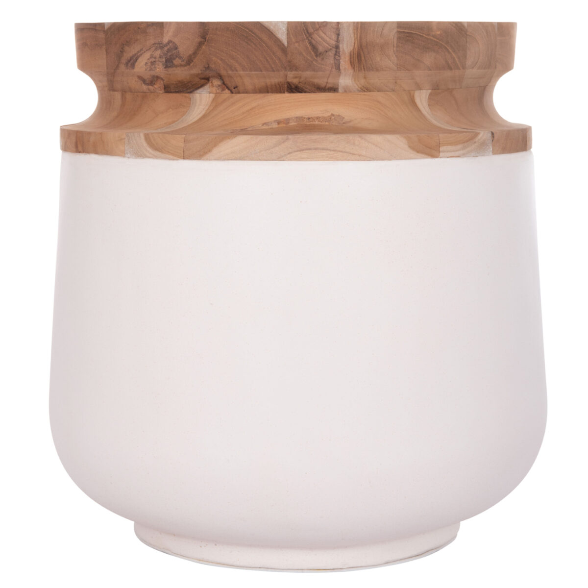 ΔΙΑΚΟΣΜΗΤΙΚΟ ΒΑΖΟ ΔΑΠΕΔΟΥ LINTER HM4662.02L FIBER CEMENT ΛΕΥΚΟ--ΞΥΛΟ ΤΕΑΚ Φ41x47Υεκ. - Image 3