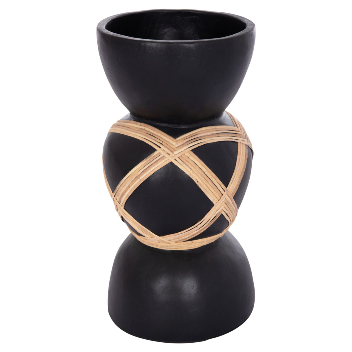 ΔΙΑΚΟΣΜΗΤΙΚΟ ΒΑΖΟ ΔΑΠΕΔΟΥ MAYNARD HM4672.01L TERRACOTTA ΜΑΥΡΟ-RATTAN Φ32x62.5Υεκ - Image 3