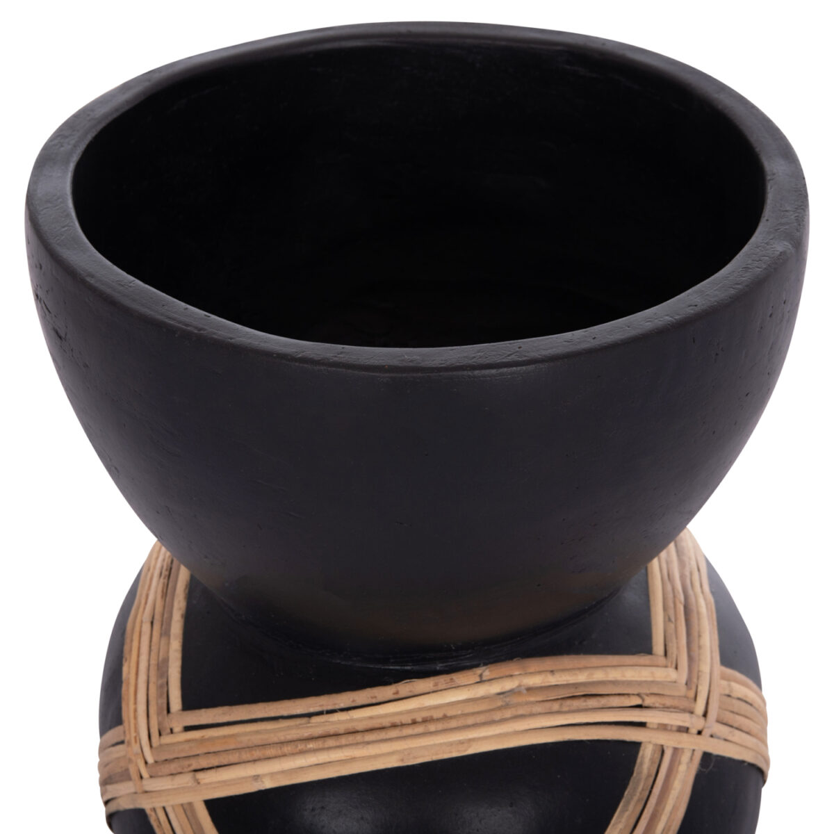 ΔΙΑΚΟΣΜΗΤΙΚΟ ΒΑΖΟ ΔΑΠΕΔΟΥ MAYNARD HM4672.01L TERRACOTTA ΜΑΥΡΟ-RATTAN Φ32x62.5Υεκ - Image 8