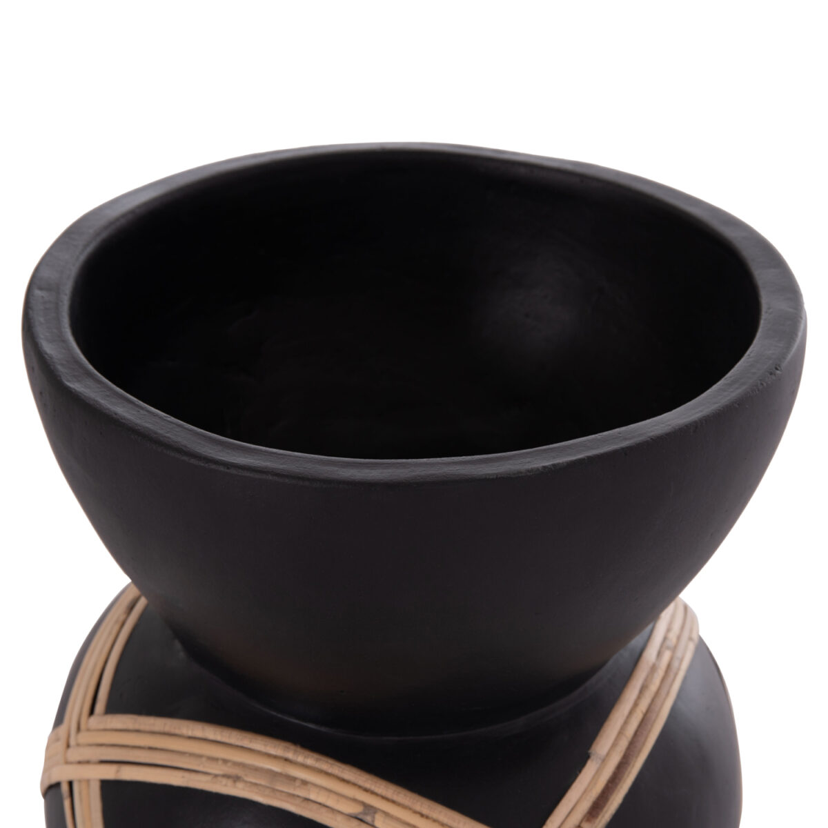 ΔΙΑΚΟΣΜΗΤΙΚΟ ΒΑΖΟ ΔΑΠΕΔΟΥ MAYNARD HM4672.01S TERRACOTTA ΜΑΥΡΟ-RATTAN Φ27.5x50Υ - Image 10