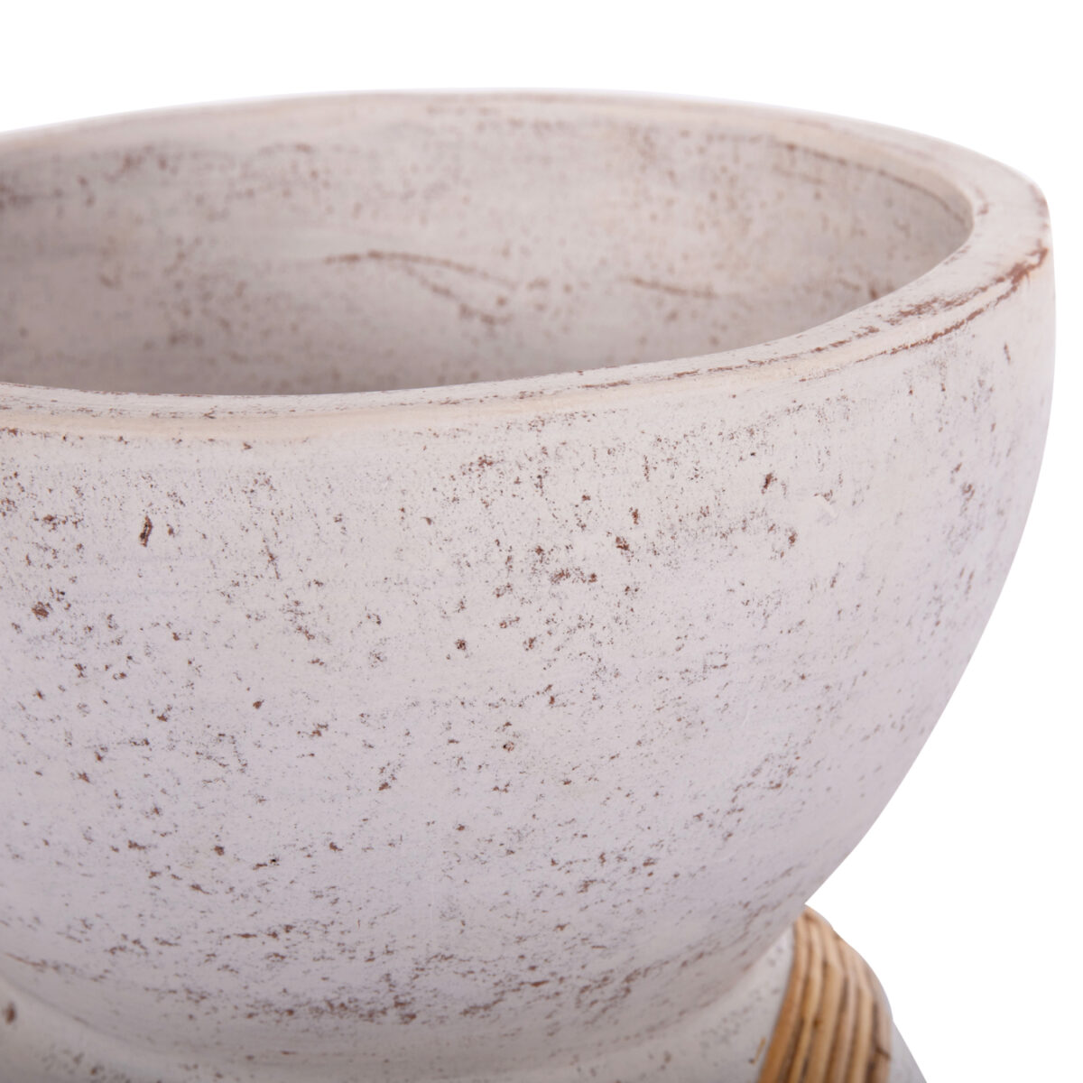 ΔΙΑΚΟΣΜΗΤΙΚΟ ΒΑΖΟ ΔΑΠΕΔΟΥ MAYNARD HM4672.02L TERRACOTTA ΛΕΥΚΟ--RATTAN Φ32x62.5Υεκ. - Image 9