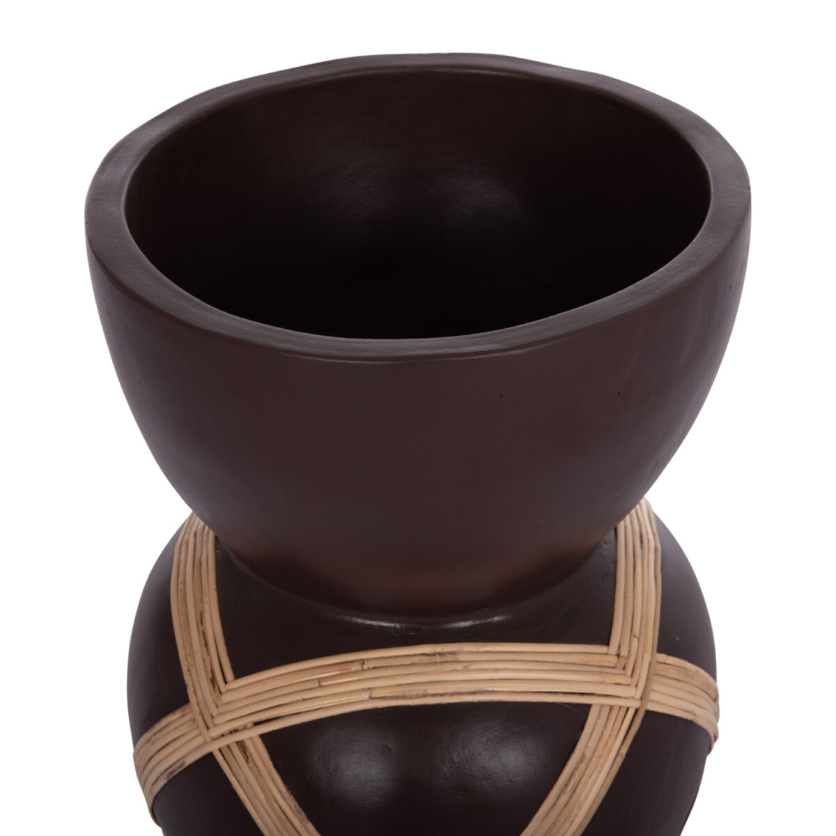 ΔΙΑΚΟΣΜΗΤΙΚΟ ΒΑΖΟ ΔΑΠΕΔΟΥ MAYNARD HM4672.07L TERRACOTTA ΣΟΚΟΛΑΤΙ-RATTAN Φ32x62.5Υεκ - Image 5
