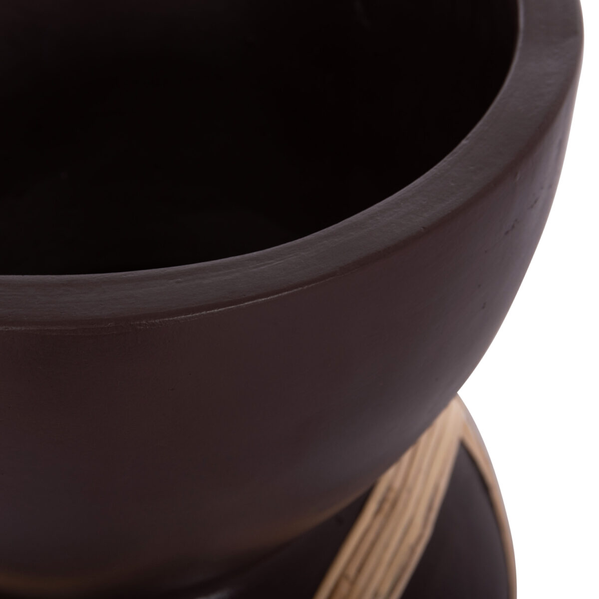ΔΙΑΚΟΣΜΗΤΙΚΟ ΒΑΖΟ ΔΑΠΕΔΟΥ MAYNARD HM4672.07L TERRACOTTA ΣΟΚΟΛΑΤΙ-RATTAN Φ32x62.5Υεκ - Image 7