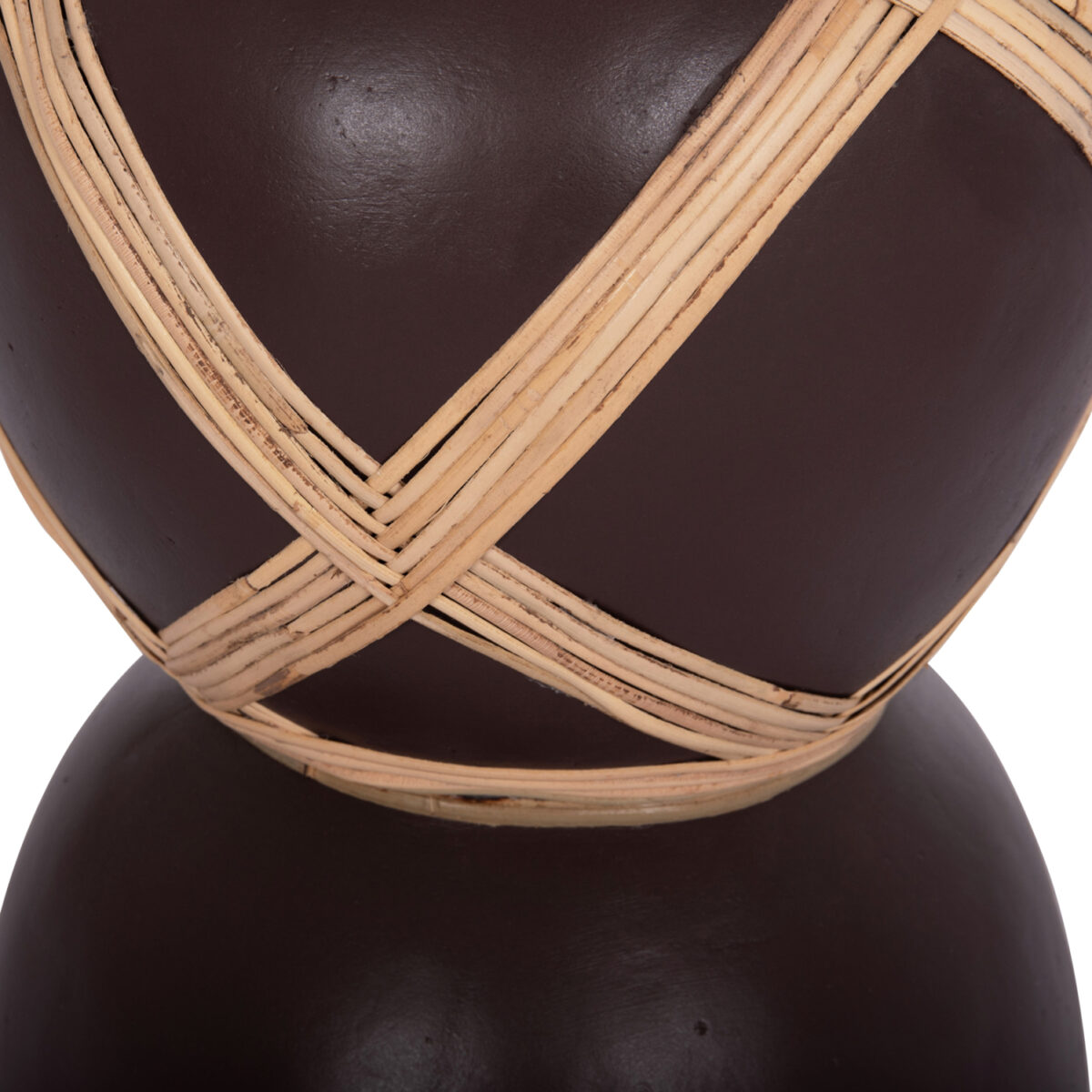 ΔΙΑΚΟΣΜΗΤΙΚΟ ΒΑΖΟ ΔΑΠΕΔΟΥ MAYNARD HM4672.07L TERRACOTTA ΣΟΚΟΛΑΤΙ-RATTAN Φ32x62.5Υεκ - Image 9