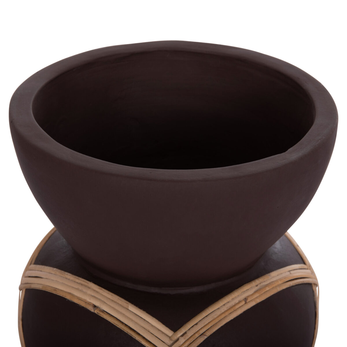 ΔΙΑΚΟΣΜΗΤΙΚΟ ΒΑΖΟ ΔΑΠΕΔΟΥ MAYNARD HM4672.07S TERRACOTTA ΣΟΚΟΛΑΤΙ-RATTAN Φ27.5x50Υεκ - Image 5
