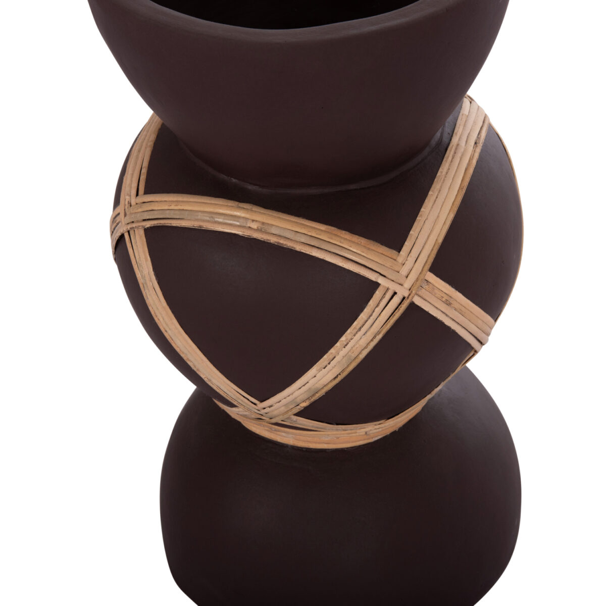 ΔΙΑΚΟΣΜΗΤΙΚΟ ΒΑΖΟ ΔΑΠΕΔΟΥ MAYNARD HM4672.07S TERRACOTTA ΣΟΚΟΛΑΤΙ-RATTAN Φ27.5x50Υεκ - Image 7
