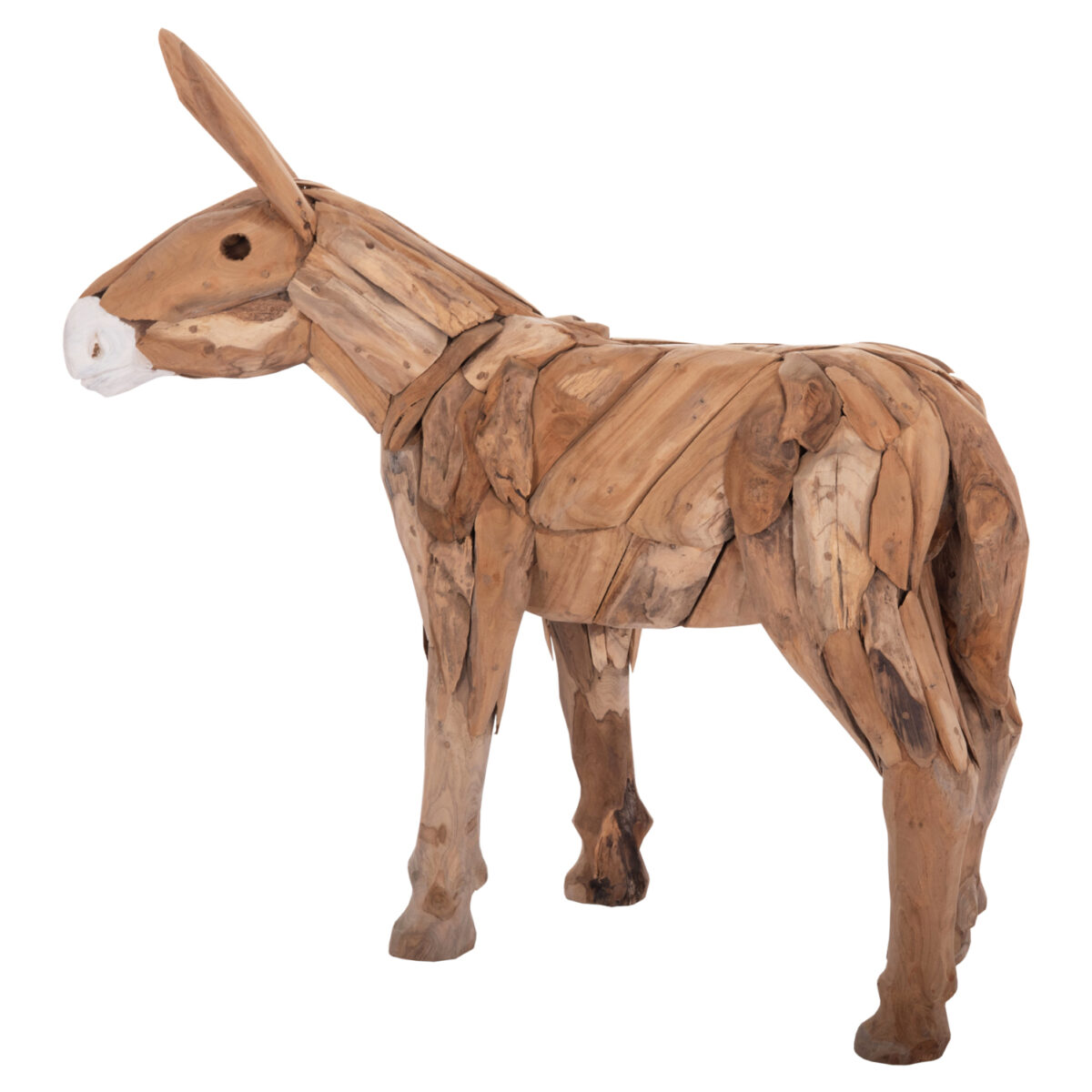 ΔΙΑΚΟΣΜΗΤΙΚΟ ΓΑΙΔΟΥΡΑΚΙ HM4387 ΑΝΑΚΥΛΩΜΕΝΟ ΞΥΛΟ ΤΕΑΚ ΣΕ ΦΥΣΙΚΟ 103x33x99,5Υεκ. - Image 5