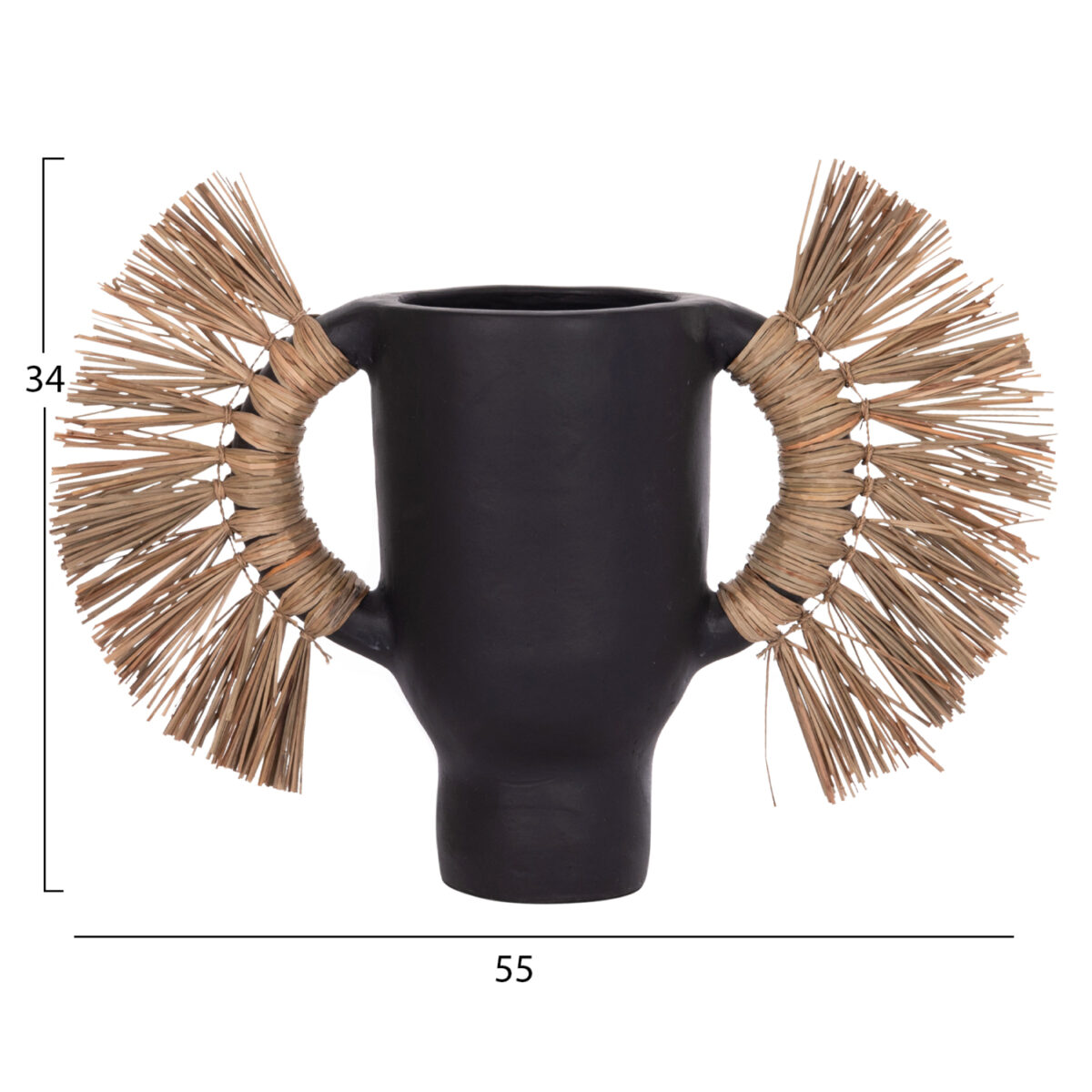 epitrapezio-diakosmitiko-bazo-fb9466801s-1 ΕΠΙΤΡΑΠΕΖΙΟ ΔΙΑΚΟΣΜΗΤΙΚΟ ΒΑΖΟ ALICA HM4668.01S ΜΑΥΡΗ ΤΕΡΑΚΟΤΑ & GRASS--55x19x34Υεκ - Image 2