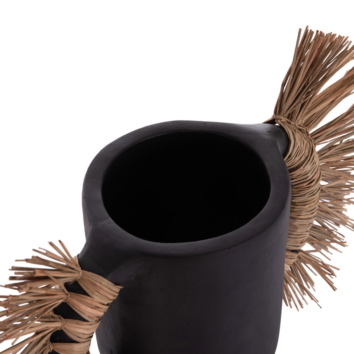 epitrapezio-diakosmitiko-bazo-fb9466801s-3 ΕΠΙΤΡΑΠΕΖΙΟ ΔΙΑΚΟΣΜΗΤΙΚΟ ΒΑΖΟ ALICA HM4668.01S ΜΑΥΡΗ ΤΕΡΑΚΟΤΑ & GRASS--55x19x34Υεκ - Image 4