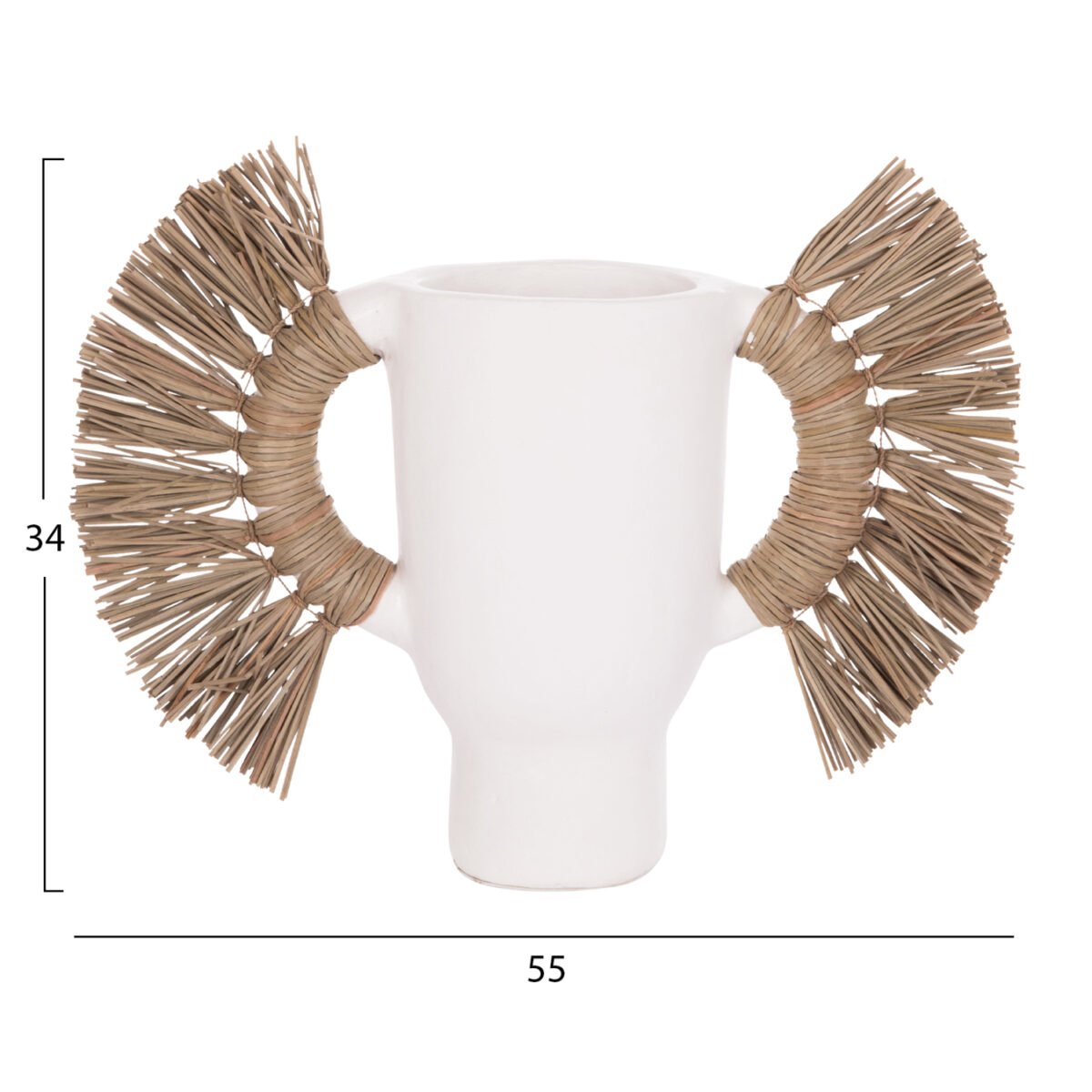 epitrapezio-diakosmitiko-bazo-fb9466802s-1 ΕΠΙΤΡΑΠΕΖΙΟ ΔΙΑΚΟΣΜΗΤΙΚΟ ΒΑΖΟ ALICA HM4668.02S ΛΕΥΚΗ ΤΕΡΑΚΟΤΑ & GRASS--55x19x34Υεκ - Image 2