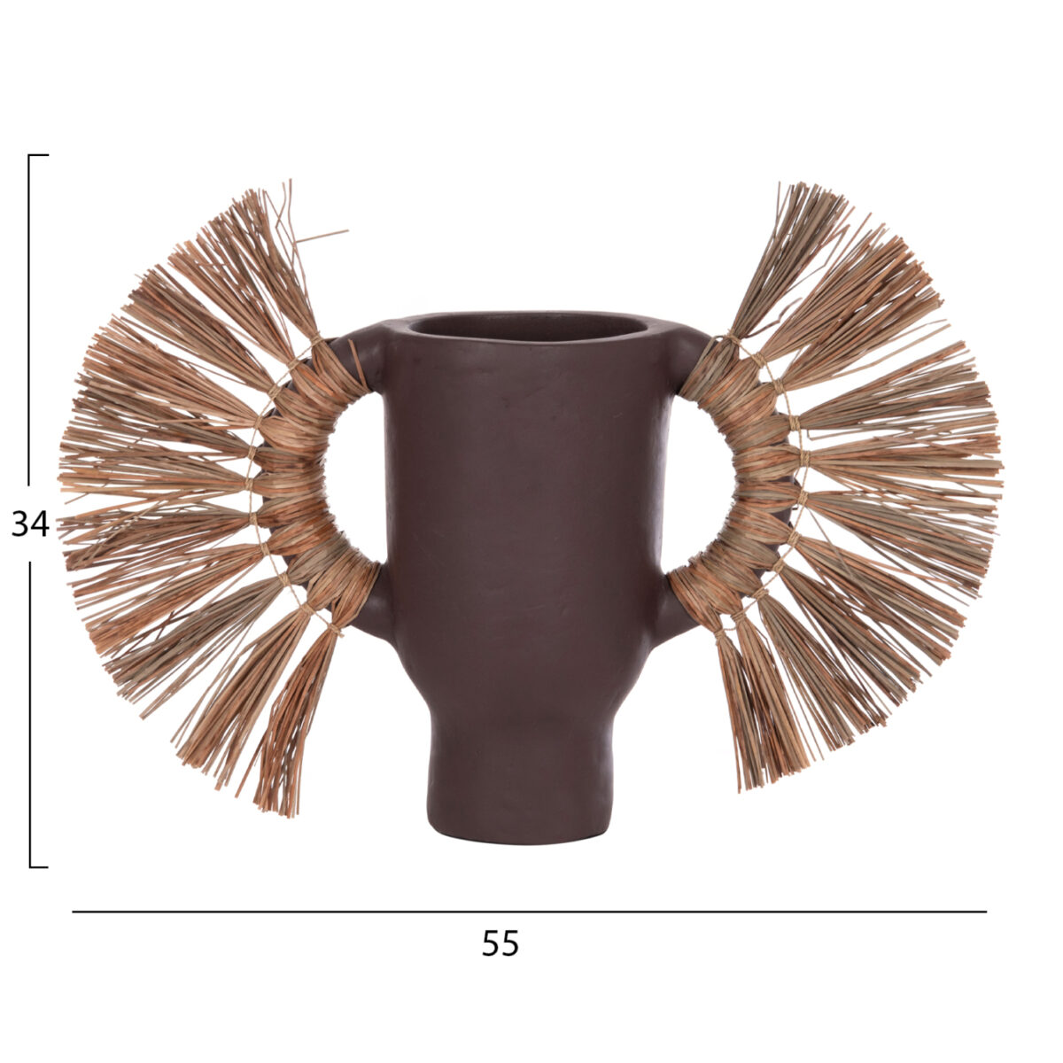 ΕΠΙΤΡΑΠΕΖΙΟ ΔΙΑΚΟΣΜΗΤΙΚΟ ΒΑΖΟ ALICA HM4668.07S ΣΟΚΟΛΑΤΙ ΤΕΡΑΚΟΤΑ & GRASS--55x19x34Υεκ - Image 2