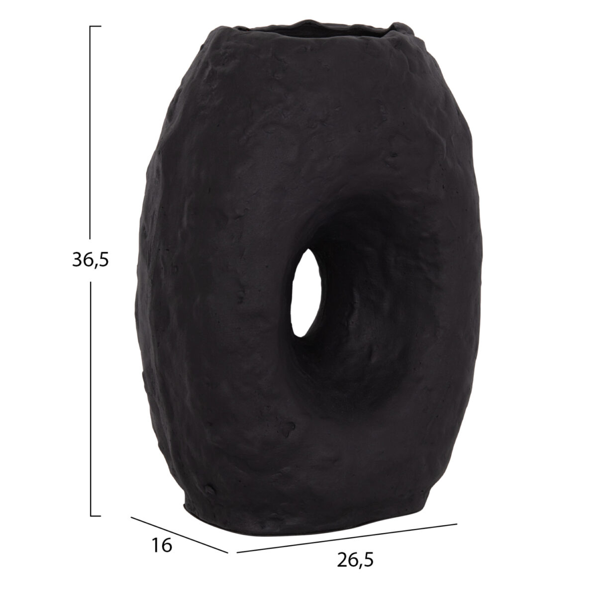 ΕΠΙΤΡΑΠΕΖΙΟ ΔΙΑΚΟΣΜΗΤΙΚΟ ΒΑΖΟ NAMENTIS HM4673.01L ΜΑΥΡΗ ΤΕΡΑΚΟΤΑ--26.5x16x36.5Υεκ - Image 2