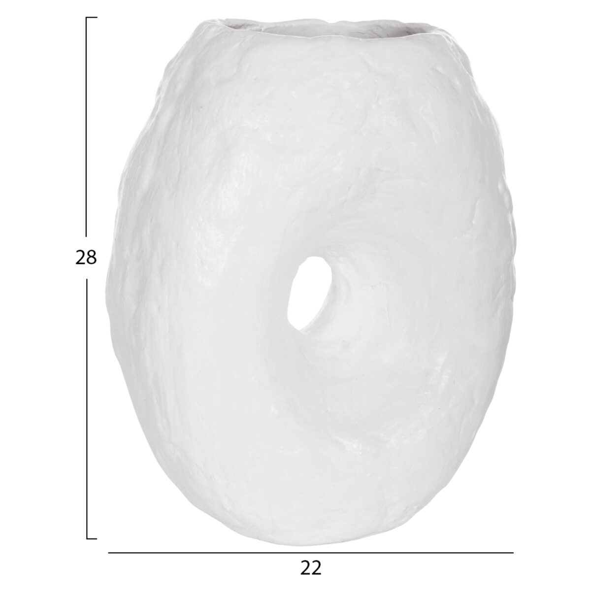 ΕΠΙΤΡΑΠΕΖΙΟ ΔΙΑΚΟΣΜΗΤΙΚΟ ΒΑΖΟ NAMENTIS HM4673.02S ΛΕΥΚΗ ΤΕΡΑΚΟΤΑ--22x13x28Υεκ - Image 2