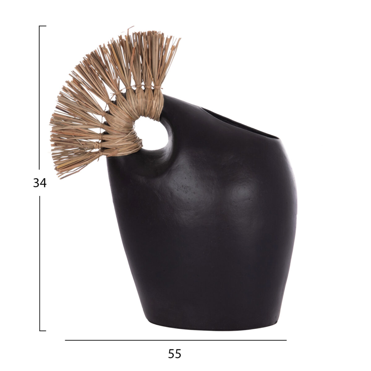 epitrapezio-diakosmitiko-fb9467101-mayri-1 ΕΠΙΤΡΑΠΕΖΙΟ ΔΙΑΚΟΣΜΗΤΙΚΟ ALICA2 HM4671.01 ΜΑΥΡΗ ΤΕΡΑΚΟΤΑ & GRASS--44x18x50Υεκ. - Image 2