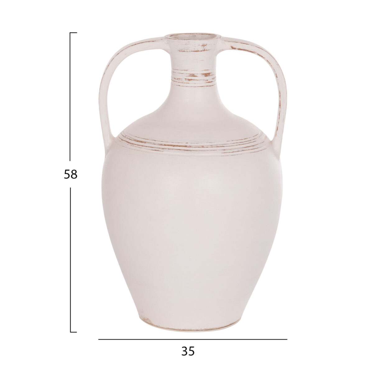 epitrapezios-diakosmitikos-amforeas-fb94-1 ΔΙΑΚΟΣΜΗΤΙΚΟΣ ΑΜΦΟΡΕΑΣ FEAX HM4676.02L ΛΕΥΚΗ ΤΕΡΑΚΟΤΑ--35x35x58Υεκ. - Image 2