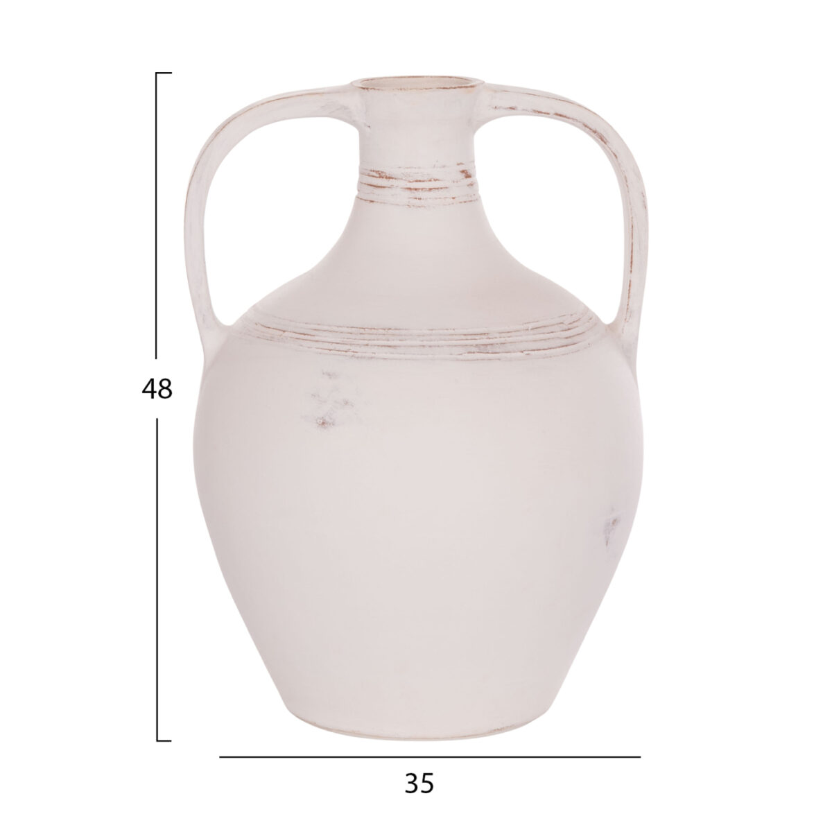 ΔΙΑΚΟΣΜΗΤΙΚΟΣ ΑΜΦΟΡΕΑΣ FEAX HM4676.02S ΛΕΥΚΗ ΤΕΡΑΚΟΤΑ--35x35x48Υεκ. - Image 2